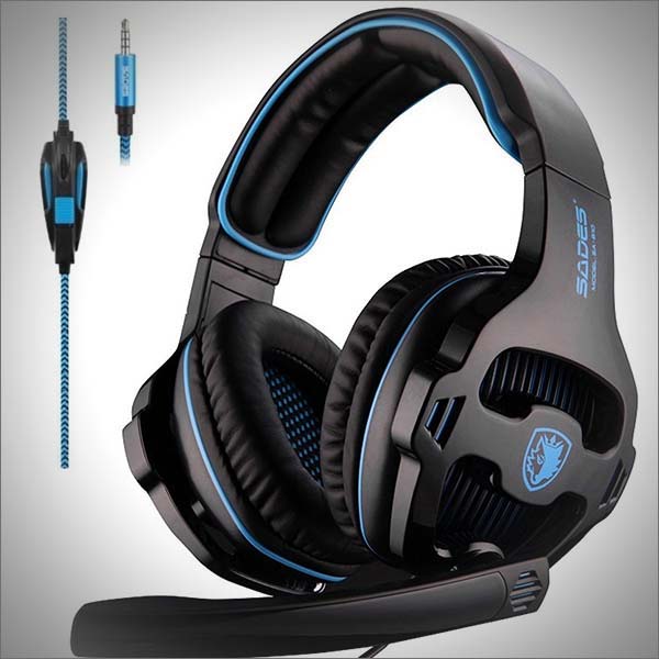 Sades Over-Ear Stereo Bass Gaming Headphone with Noise Isolation Microphone for Xbox One PC PS4 Laptop Phone