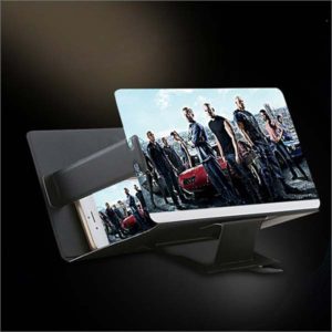 Canyoze Screen Magnifier 3d Smart Mobile Phone Movies Amplifier with Pu Leather Foldable Holder Stand for Any Smartphone